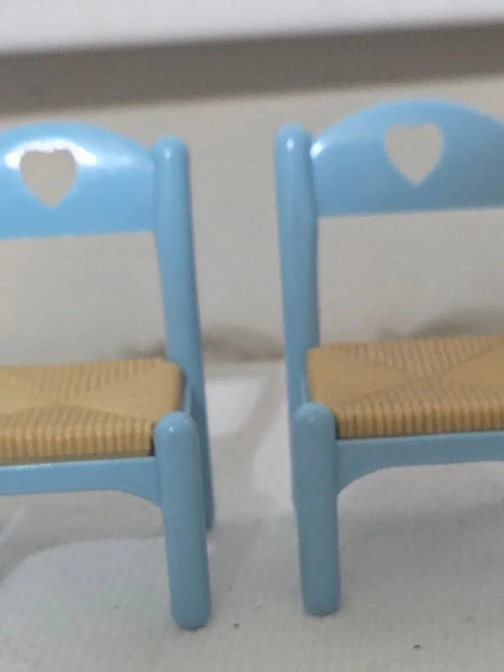 1993 Fisher Price Loving Family 2 Blue Dining Chairs